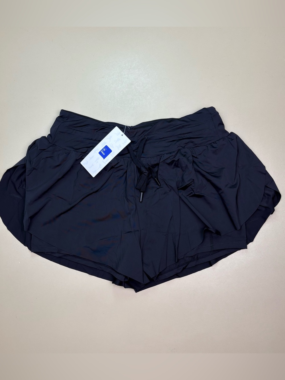ISEEGZ Black Athletic Skort Shorts Women Medium Drawstring NWT